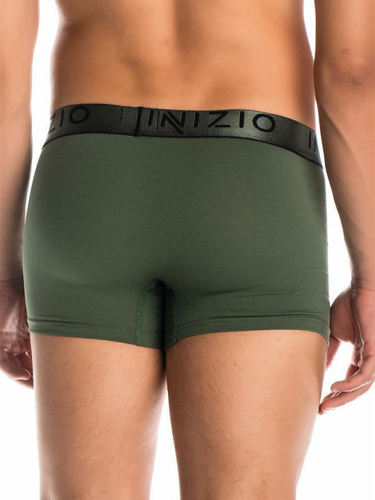 INIZIO Inizio Inizio men's cotton boxer with metallic elastic waistband,slim fit,95%cotton 5%elastane IN-KHAKI - LADY-LAW