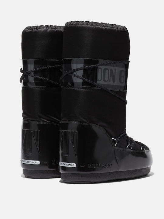 Snow Boots with Laces Icon Black