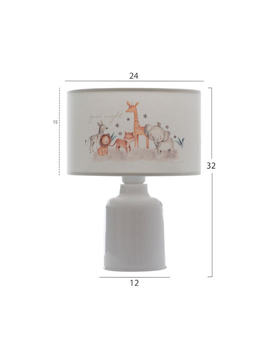 HomeMarkt Led Kids Side Table Lamp White 24x24x32cm