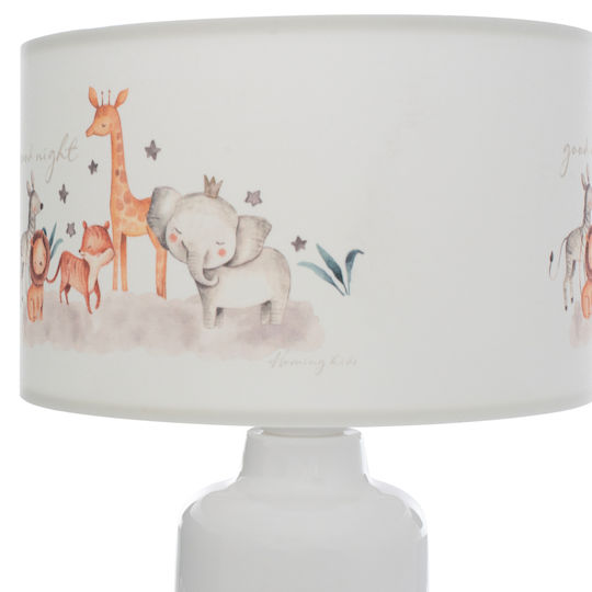 HomeMarkt Led Παιδικό Φωτιστικό Πορτατίφ Baloo με Προβολή Σχεδίων Λευκό 24x24x32εκ.