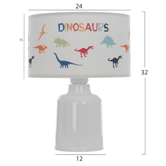 HomeMarkt Kids Table Lamp Baloo with Design Projection White 24x24x32cm