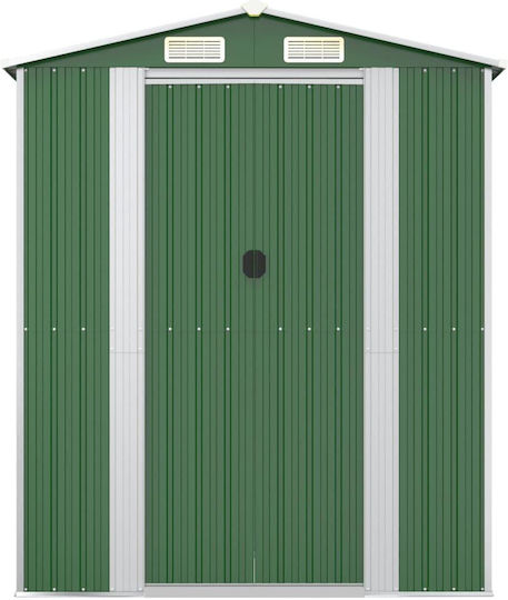 Metallic Garden Shed Galvanized Green with Air Vents L1.92xW4.4xH2.23m