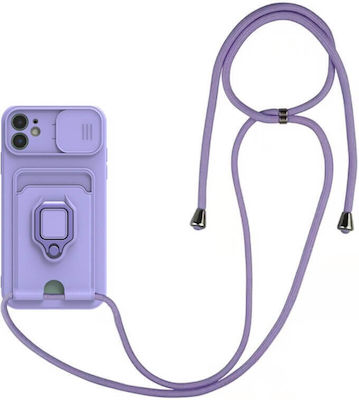 Bodycell Multifunction Coperta din spate Plastic cu Brățară și Slot pentru Carduri Violet (Galaxy A13 5G) BM-00033