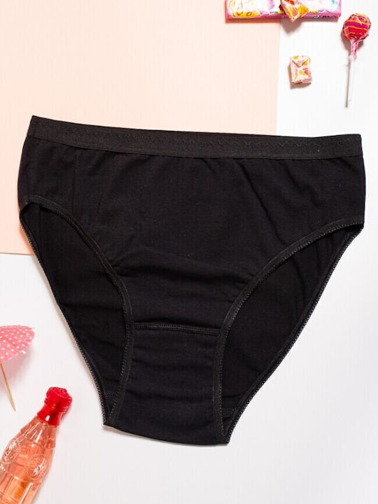 Hochtailliert Damen Slip Schwarz