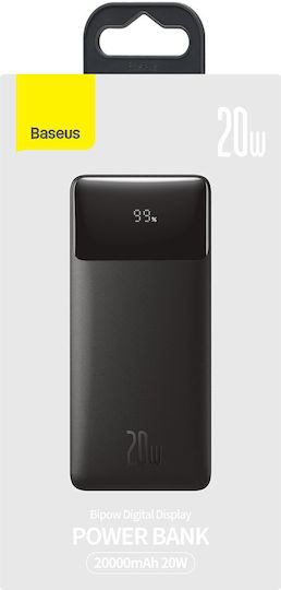 Baseus Bipow Overseas Edition Power Bank 20000mAh 20W με 2 Θύρες USB-A και Θύρα USB-C Μαύρο