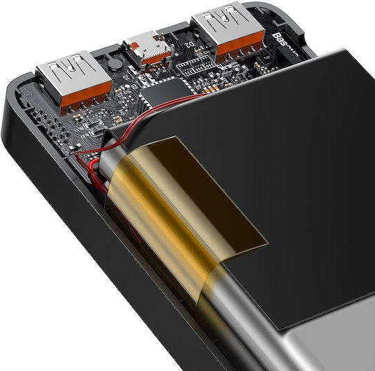 Baseus Bipow Overseas Edition Power Bank 20000mAh 20W με 2 Θύρες USB-A και Θύρα USB-C Μαύρο