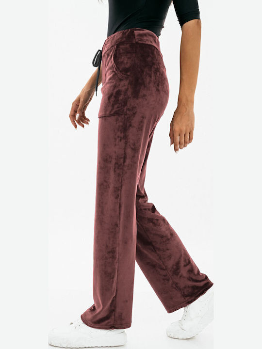 Pantaloni de Trening Catifea Maro