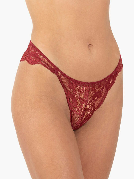 Дамско Бразилско 2Pack с дантела Blue / Red