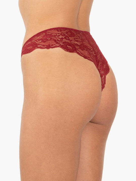 Дамско Бразилско 2Pack с дантела Blue / Red