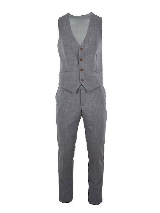 Massimo Suit Grey Plaid 00488 1907-2022-750 Light Grey