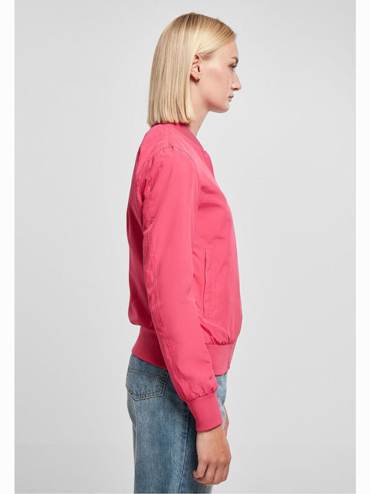 Κοντό Γυναικείο Bomber Jacket Hibiskus Pink