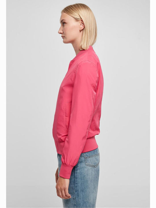 Κοντό Γυναικείο Bomber Jacket Hibiskus Pink