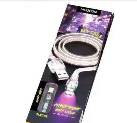 Moxom MX-CB96 Flat USB to Lightning Cable Λευκό 1m