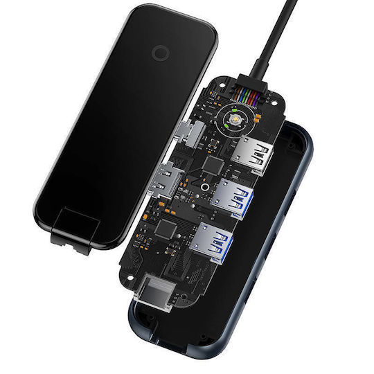 Baseus AcmeJoy USB-C Docking Station με HDMI 4K PD Ethernet Γκρι