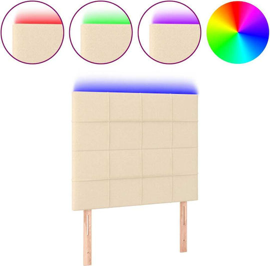 vidaXL Fabric Bed Headboard Cream 80x128cm