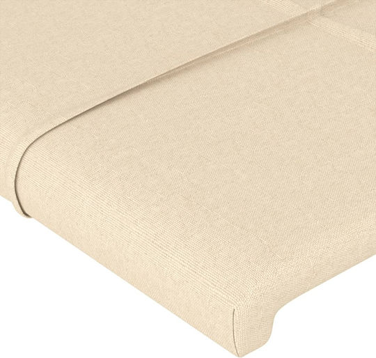 vidaXL Fabric Bed Headboard Cream 80x128cm