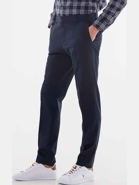 H Genius Παντελόνι Chino Ελαστικό σε Slim Εφαρμογή Navy Μπλε