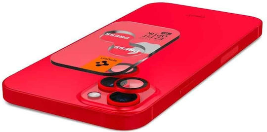 Spigen Optik Pro EZ Fit Camera Protection Tempered Glass Red for the iPhone 14 / 14 Plus