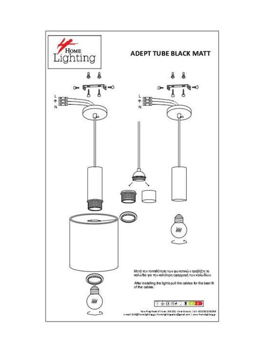 Home Lighting Pendant Light Three-Light for Socket E27 White