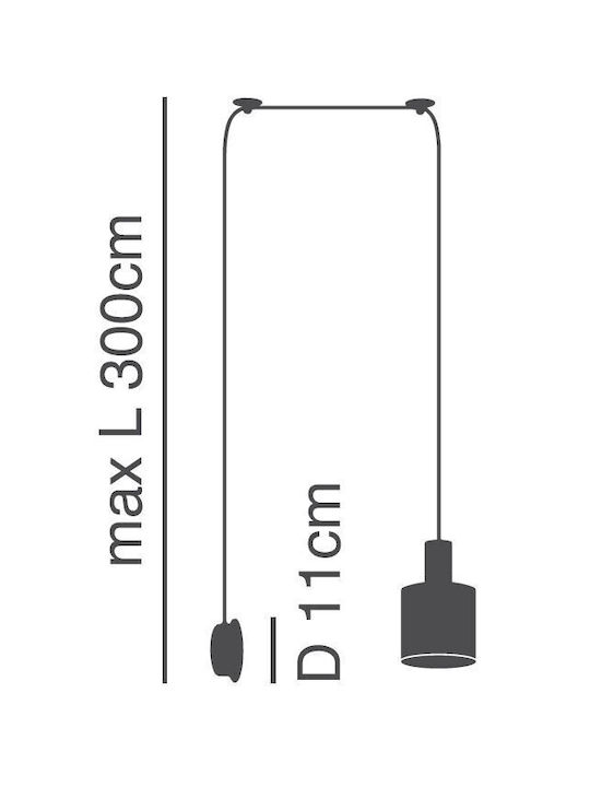 Home Lighting Hängelampe Einfaches Licht für Fassung E27 Gray