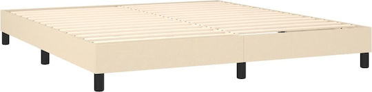 Bed Queen Upholstered with Fabric Blue with Slats & Mattress 160x200cm