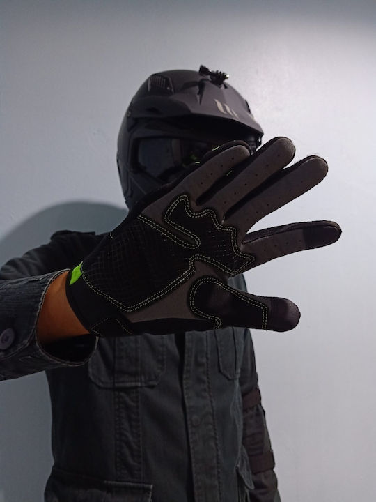 Motowolf Ανδρικά Γάντια Μηχανής Softshell 4 Εποχών Πράσινα