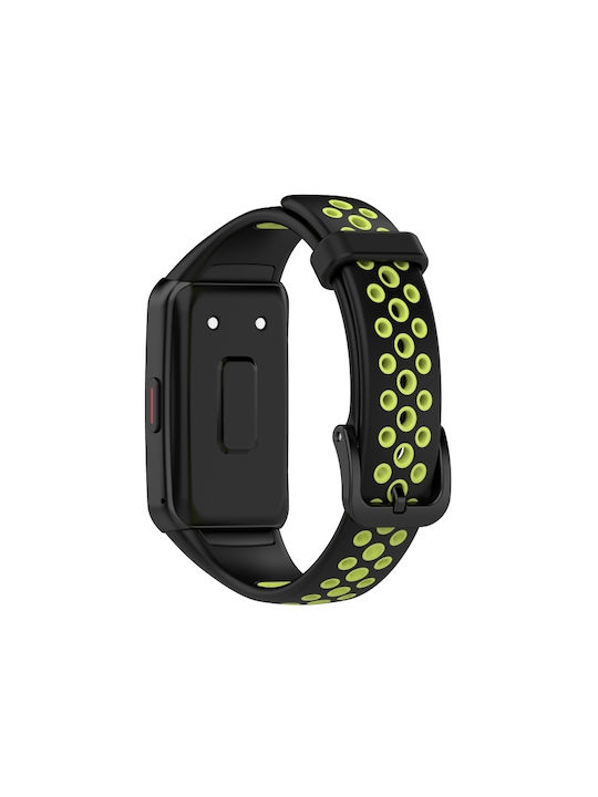 Dual Color Curea Silicon Negru / Verde (Huawei Band 6)