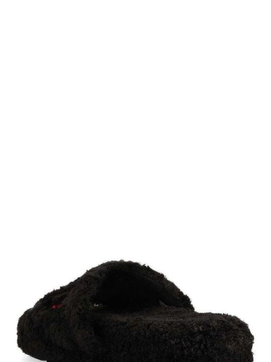 Ralph Lauren Women's Slipper with Fur In Black Colour