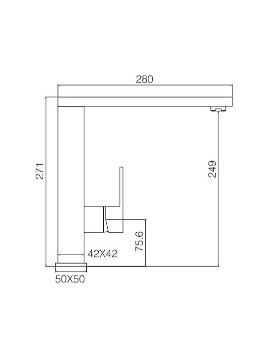 Excel Carlota Kitchen Faucet Counter Silver