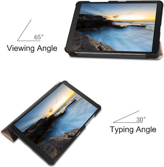 Sonique Smartcase Slim Flip Cover Ανθεκτική Ροζ Χρυσή (Galaxy Tab A 8.0 2019)