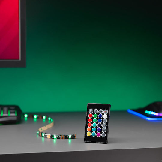 The Source Ταινία LED USB 5V RGB Φως 2m με Τροφοδοτικό & Τηλεχειριστήριο
