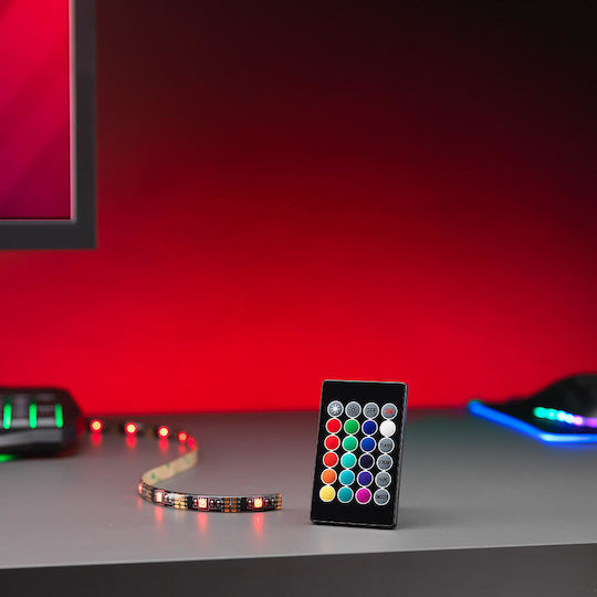 The Source Ταινία LED USB 5V RGB Φως 2m με Τροφοδοτικό & Τηλεχειριστήριο