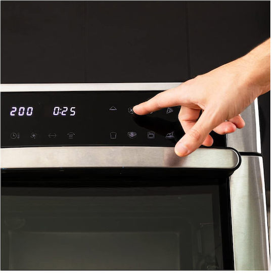 Cecotec Bake&Fry 3000 Touch Steel Ηλεκτρικό Φουρνάκι 30lt Χωρίς Εστίες με Αέρα