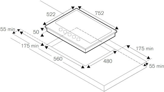 Bertazzoni Εστία Υγραερίου Αυτόνομη 75.2x52.2εκ. Μπεζ
