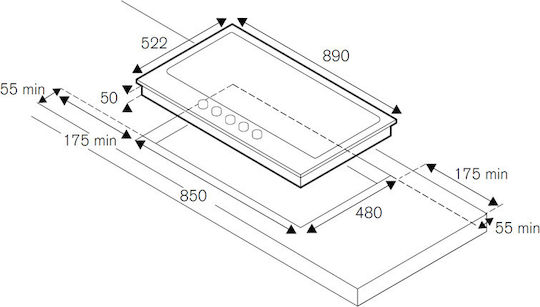Bertazzoni Εστία Υγραερίου Αυτόνομη 89x52.2εκ. Μπεζ