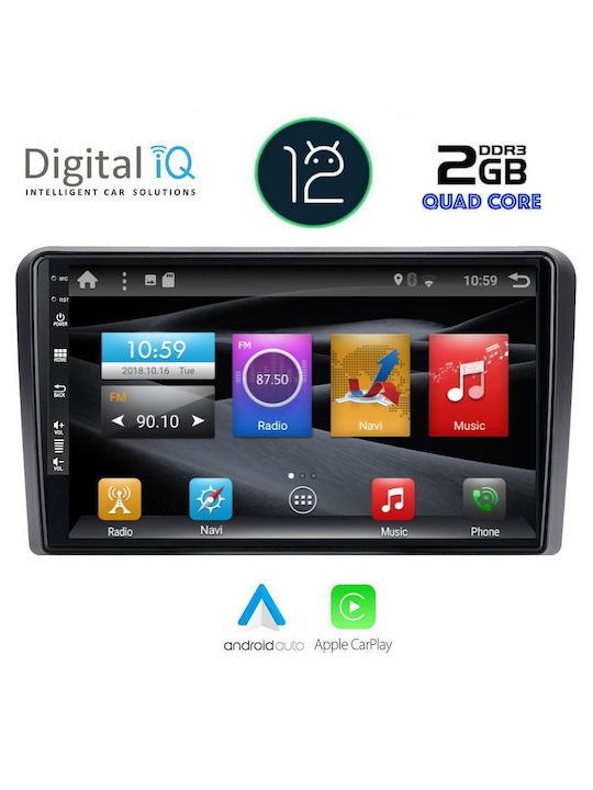 Digital IQ Sistem Audio Auto Hummer H1 H1 2007+ (Bluetooth/USB/AUX/WiFi/GPS/Apple-Carplay/Android-Auto/Partitură) cu Ecran Tactil 9"