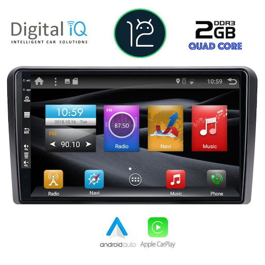 Digital IQ Auto-Audiosystem Hummer H1 H1 2007+ (Bluetooth/USB/AUX/WiFi/GPS/Apple-Carplay/Android-Auto/Notenblätter) mit Touchscreen 9"