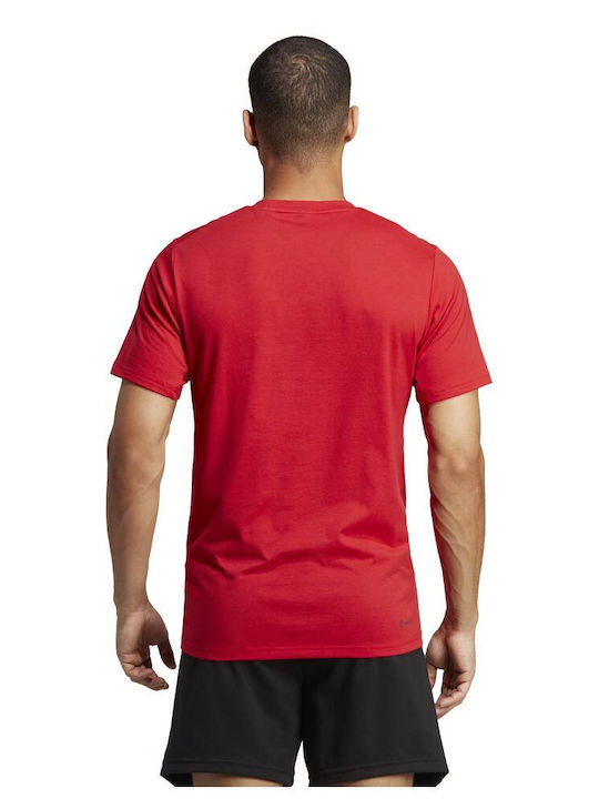 Adidas Bărbați T-shirt Sportiv cu Mânecă Scurtă Roșu