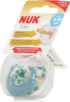 Nuk Orthodontic Pacifier Rubber Star Parakeet Green for 6-18 months 1pcs