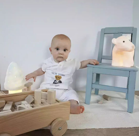 Egmont Lumini LED Lampă decorativă pentru copii Bear Ernest Alb 30x12cm
