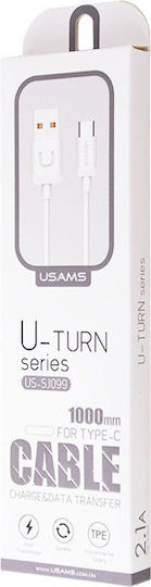 Usams Usams US-SJ099 USB 2.0 Kabel USB Typ-C männlich - USB-A Weiß 1m TCUSBXD02