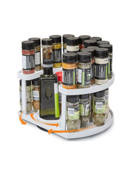 Plastic Tabletop Spice Rack Organizer White