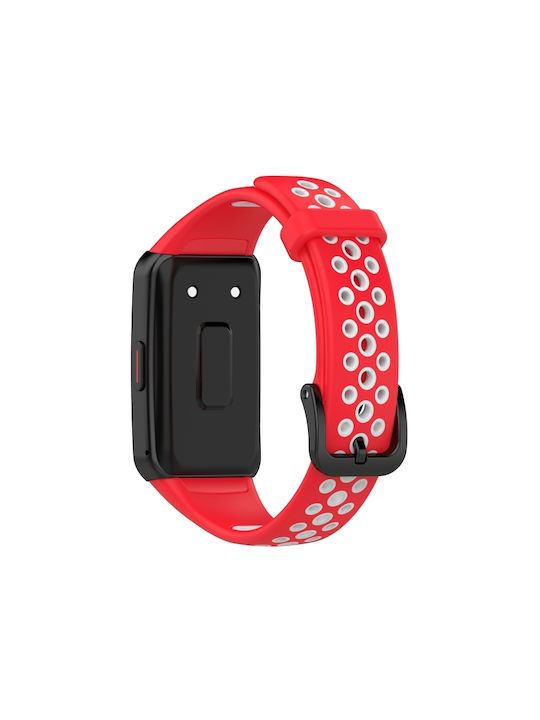 Dual Color Armband Silikon Red / White (/ Huawei Band 6)