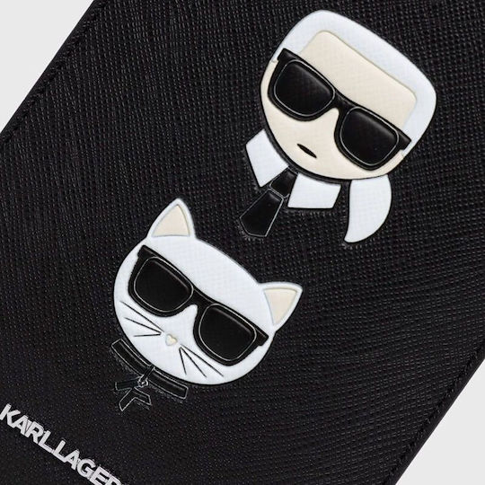 Karl Lagerfeld Saffiano Karl & Choupette Head L Sock & Pouch Μαύρο