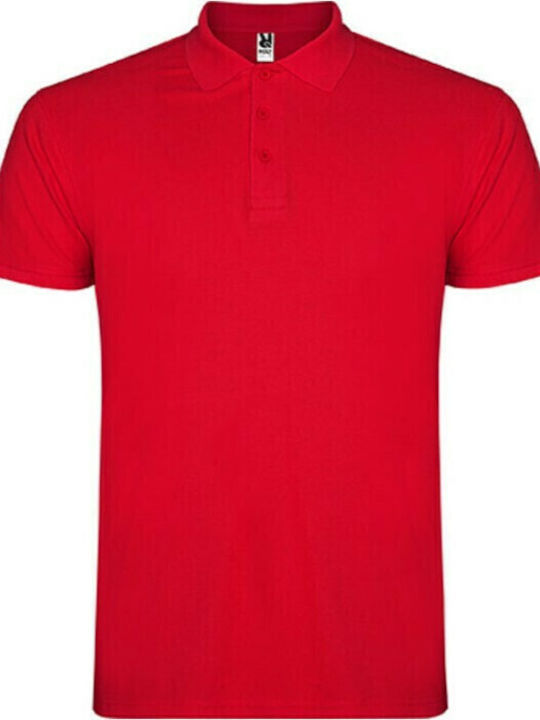 Star Polo Short Sleeve Blouse Red