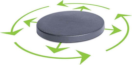 Marhome Saucer Round Plate Pot Plastic Anthracite Wheeled 36.6x36.6cm 09-IPRR370-S433