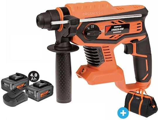Krausmann Impact Demolition Hammer Battery 20V 2x4Ah with Chuck SDS Plus U98020-24SΒ