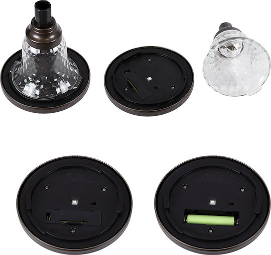 GloboStar Set of 4 Stake Solar Lights Lanterns 0.24W 100lm Cold White 6000K with Photocell IP65 12cmx12cmx23cmcm