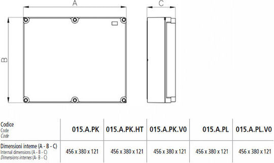 Marlanvil Surface Mounted Electrical Box Watertight IP66 Transparent