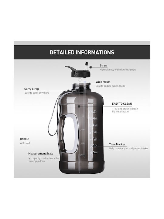 Kustar Πλαστικό Παγούρι 3780ml Μαύρο